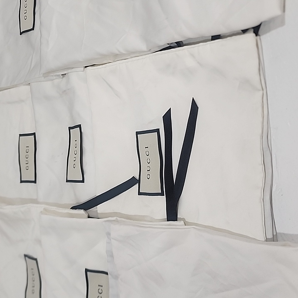 Gucci Cream Dust Bags Collection  Set Of 8
